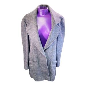 J.G.Hook ILGWU women’s purple herringbone pure wool vintage coat 21” pit to pit